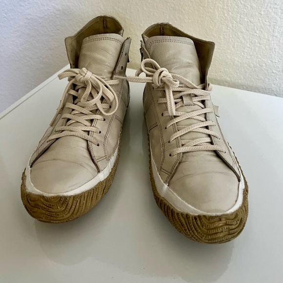 SPINGLE MOVE - White Leather Hi-Tops - Made in Japan - Size 28cm - Picture 2 of 9